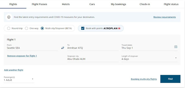 Air Canada adds ability to book stopovers online