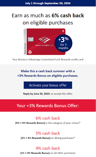 Bank of America's generous 3% summer reward bonus