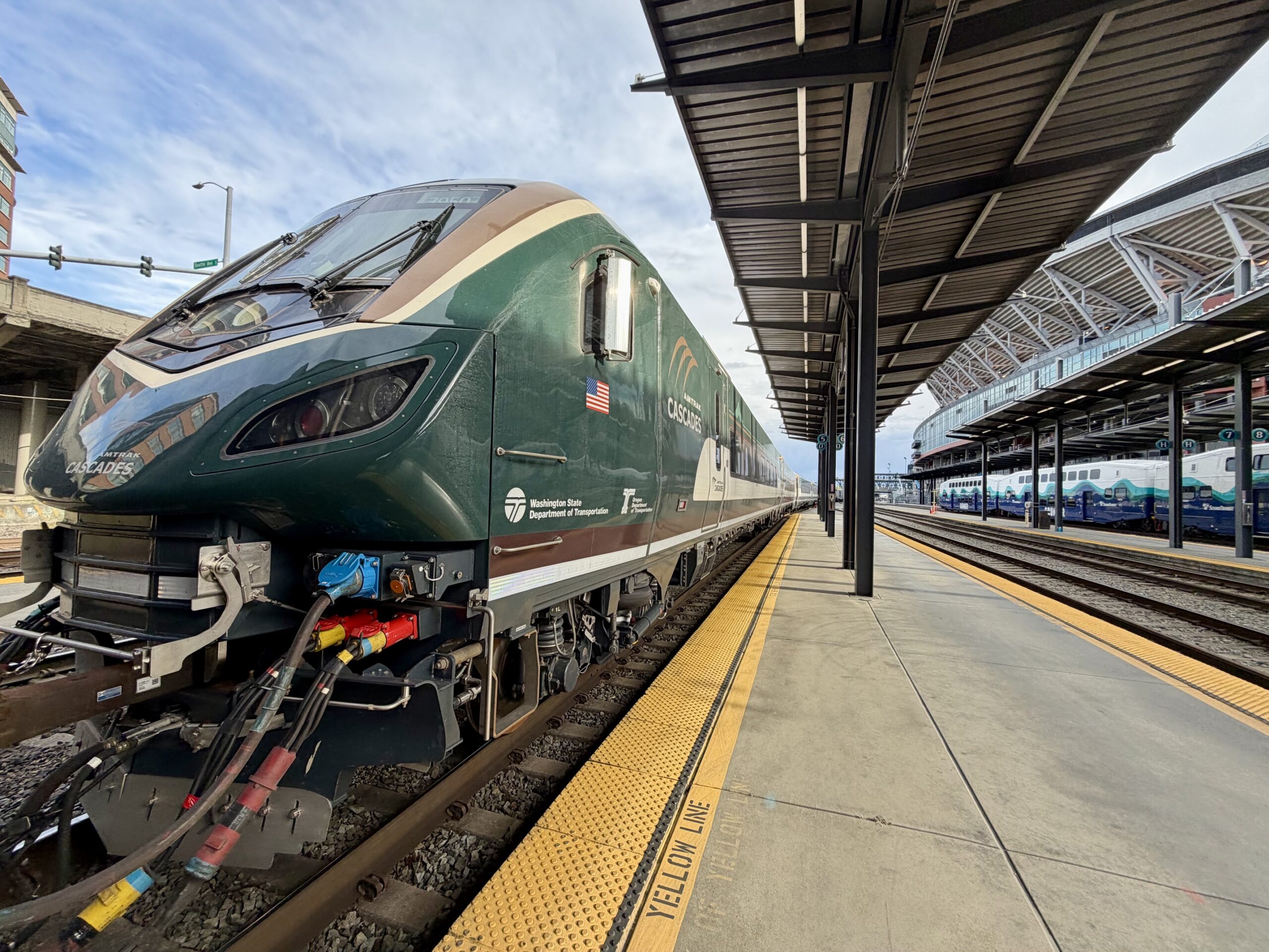 Amtrak Cascades Airo passenger train detail