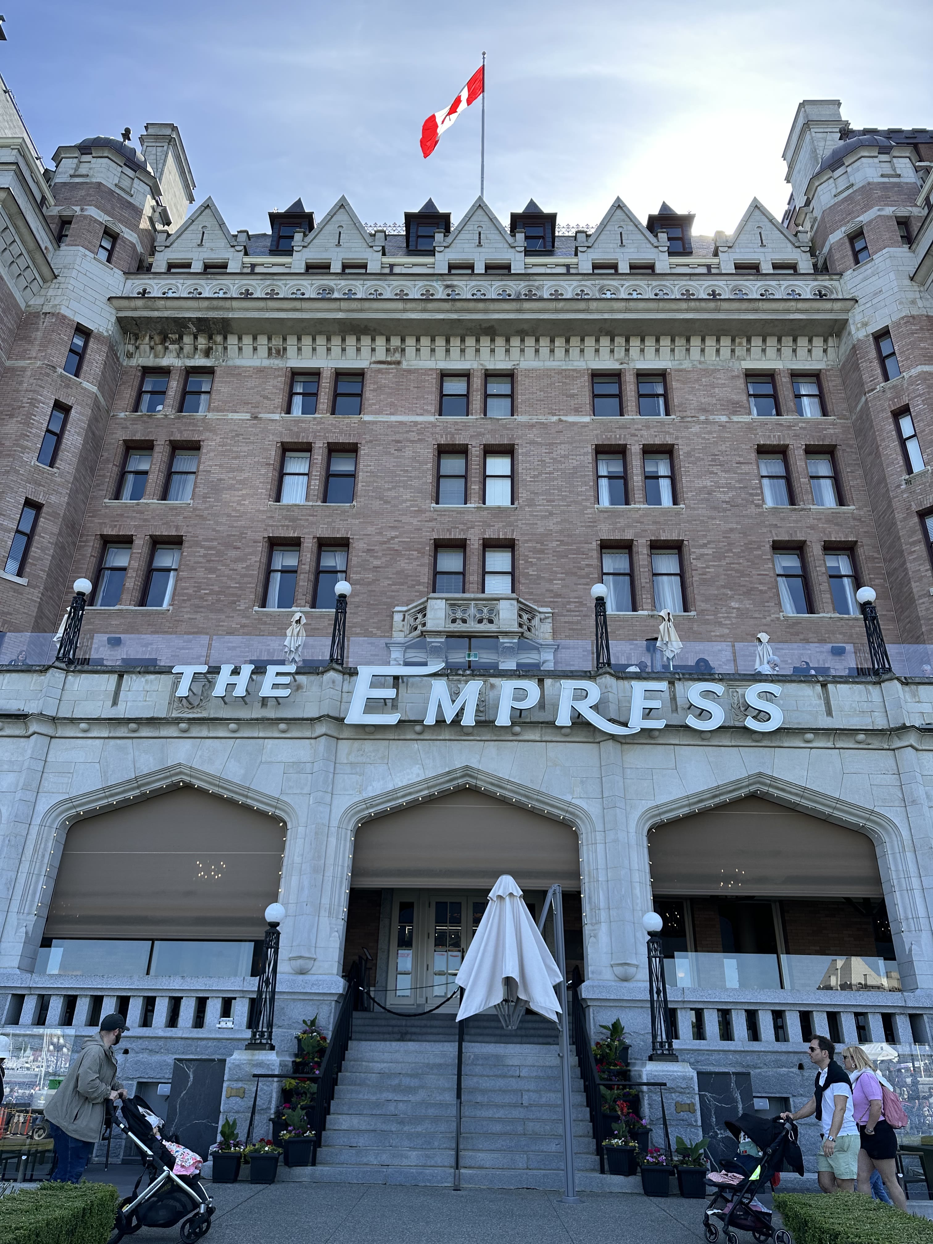 The iconic Fairmont Empress hotel overlooking Victoria's Inner Harbour.