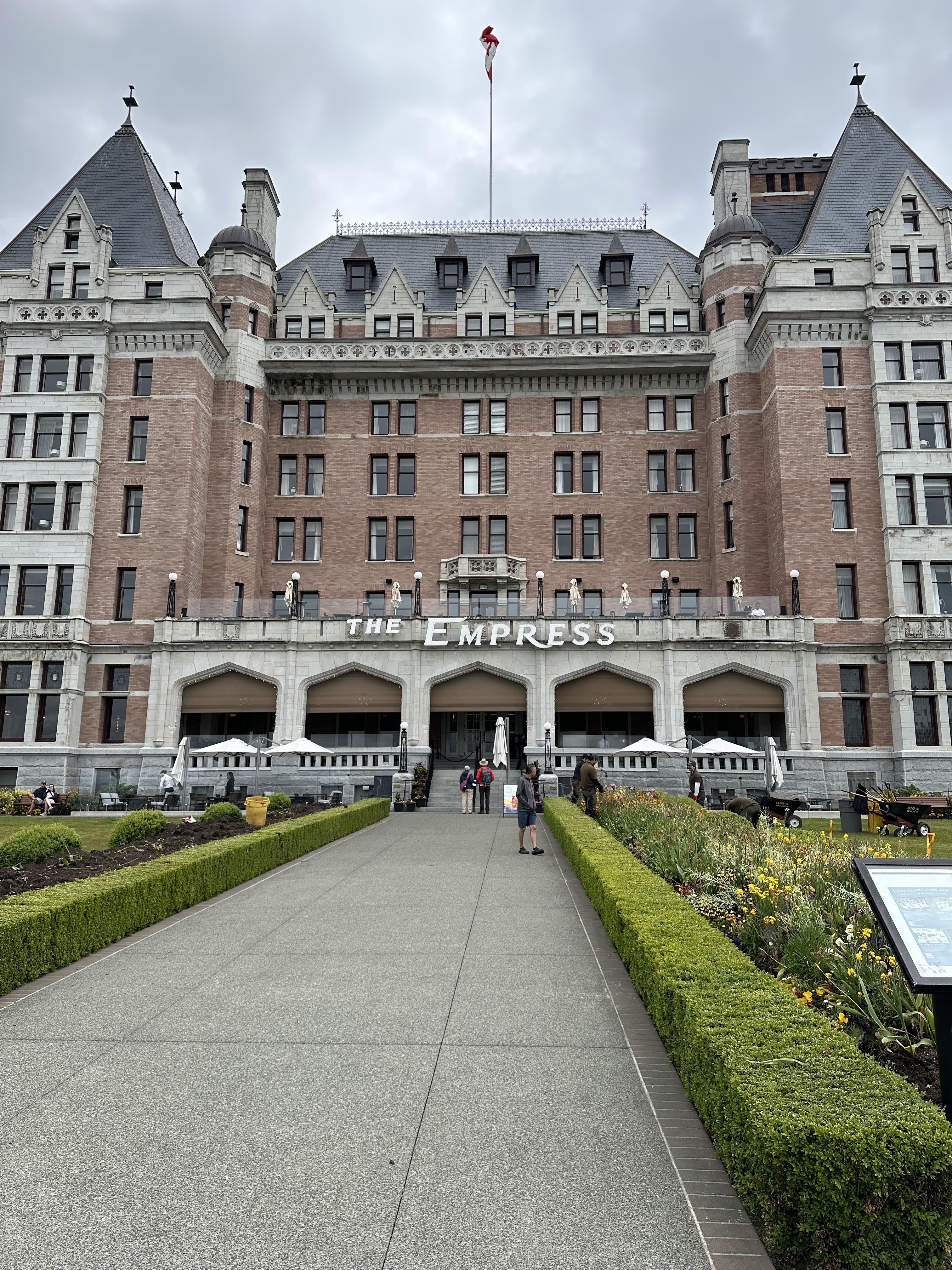 The iconic Fairmont Empress hotel overlooking Victoria